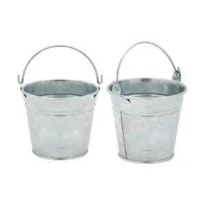 Paquete de 6 cubos galvanizados pequeños con asas mini_5