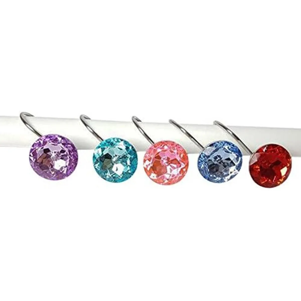 Juego de 12 ganchos de cortina de ducha con anillo de_6