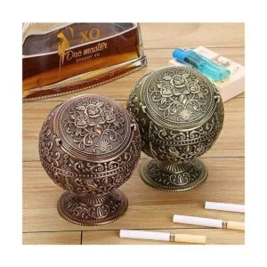 Honoro Cenicero vintage a prueba de viento con tapa_7
