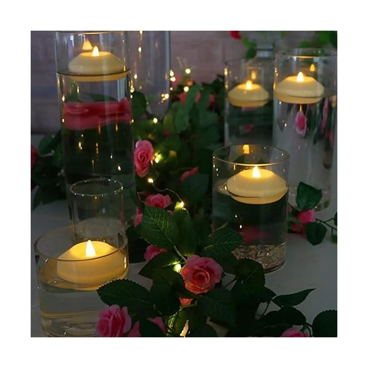 ARDUX 12 velas LED flotantes 3 pulgadas de plástico sin_2