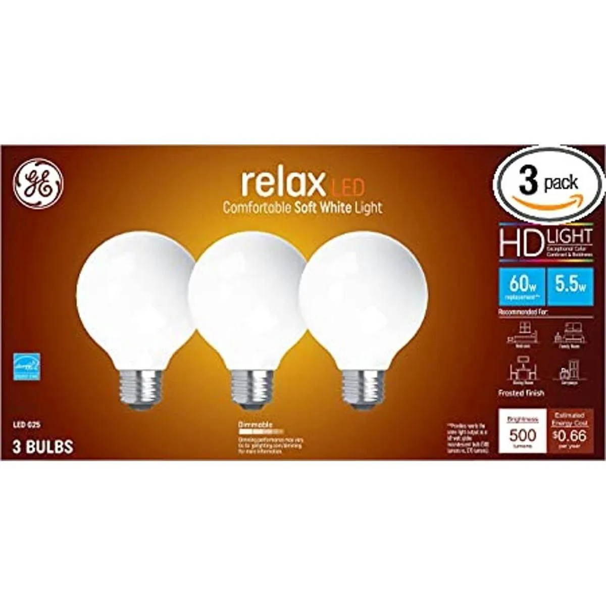 GE Lighting 36948 Bombilla de acabado transparente Refresh_1