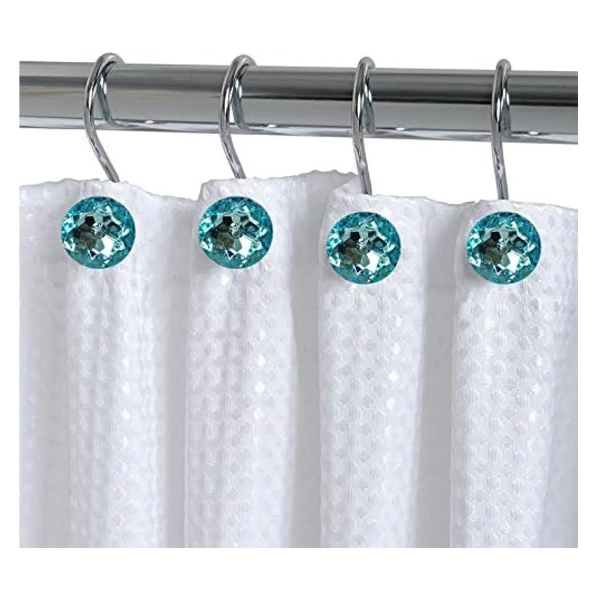 Juego de 12 ganchos de cortina de ducha con anillo de_4