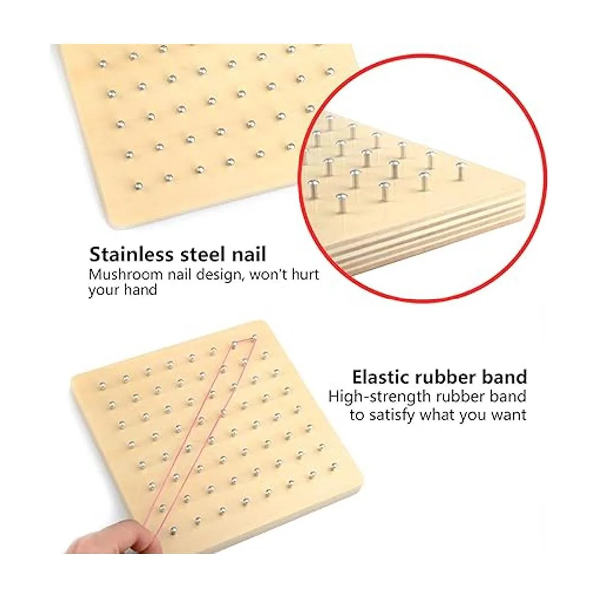 Thoth Montessori Geoboard de madera de material_5