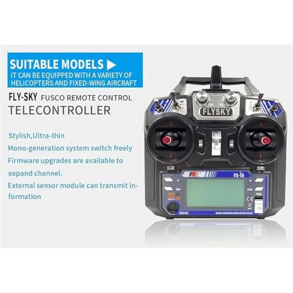 Flysky FSi6 6CH 2.4GHz Sistema de radio RC Controlador_5
