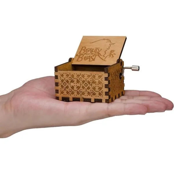Caja de música Huntmic de madera de belleza y la bestia_6