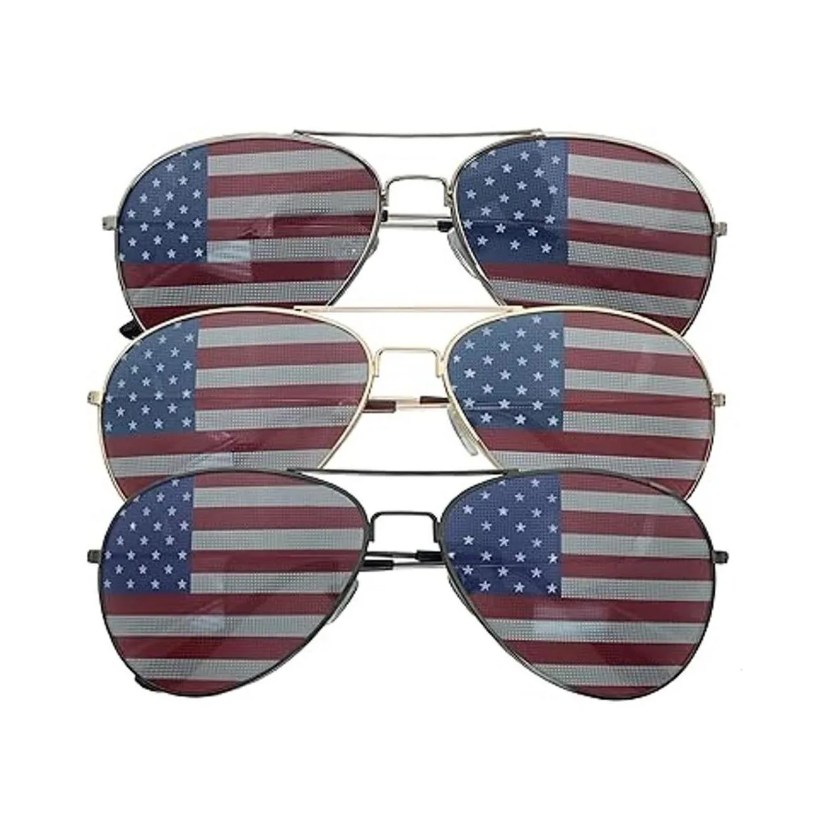 Paquete de 3 gafas de sol de aviador de la bandera_2