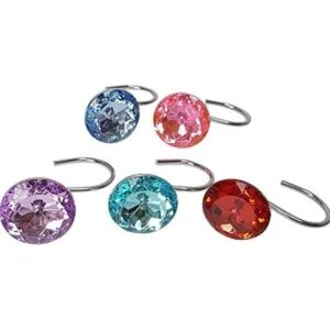 Juego de 12 ganchos de cortina de ducha con anillo de_5