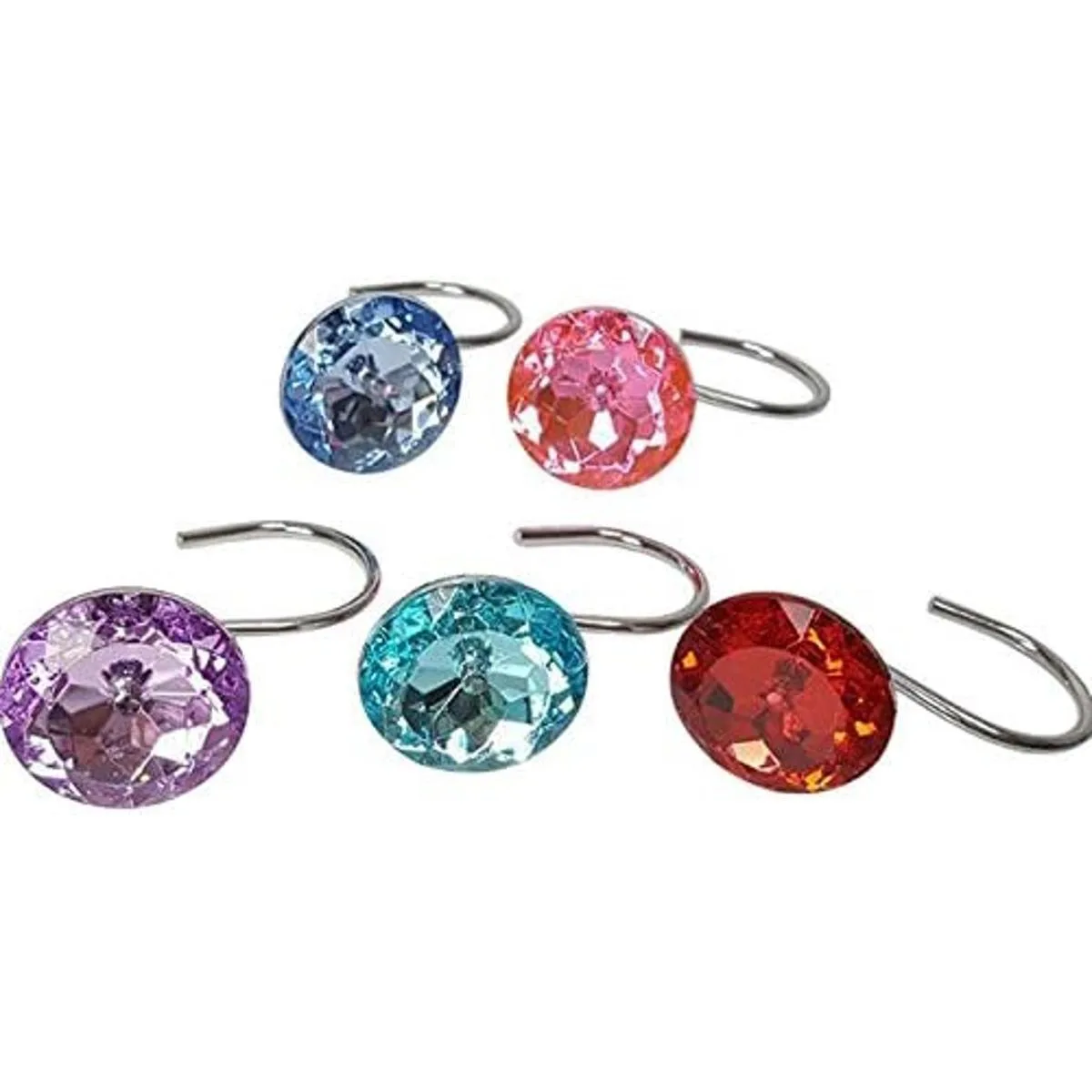 Juego de 12 ganchos de cortina de ducha con anillo de_5