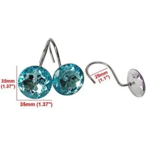 Juego de 12 ganchos de cortina de ducha con anillo de_3