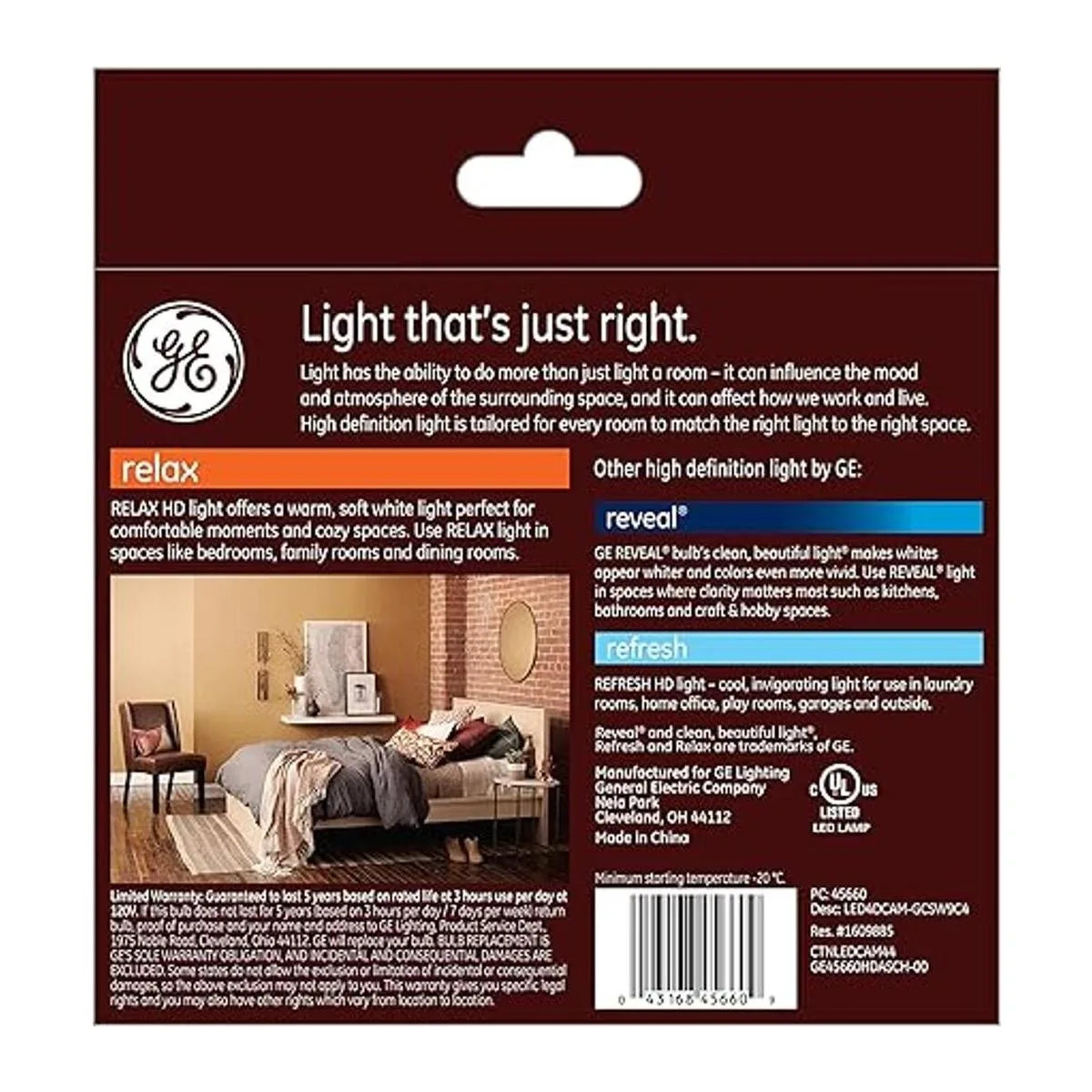 GE Relax Bombillas LED de 4 vatios equivalente a 40_4