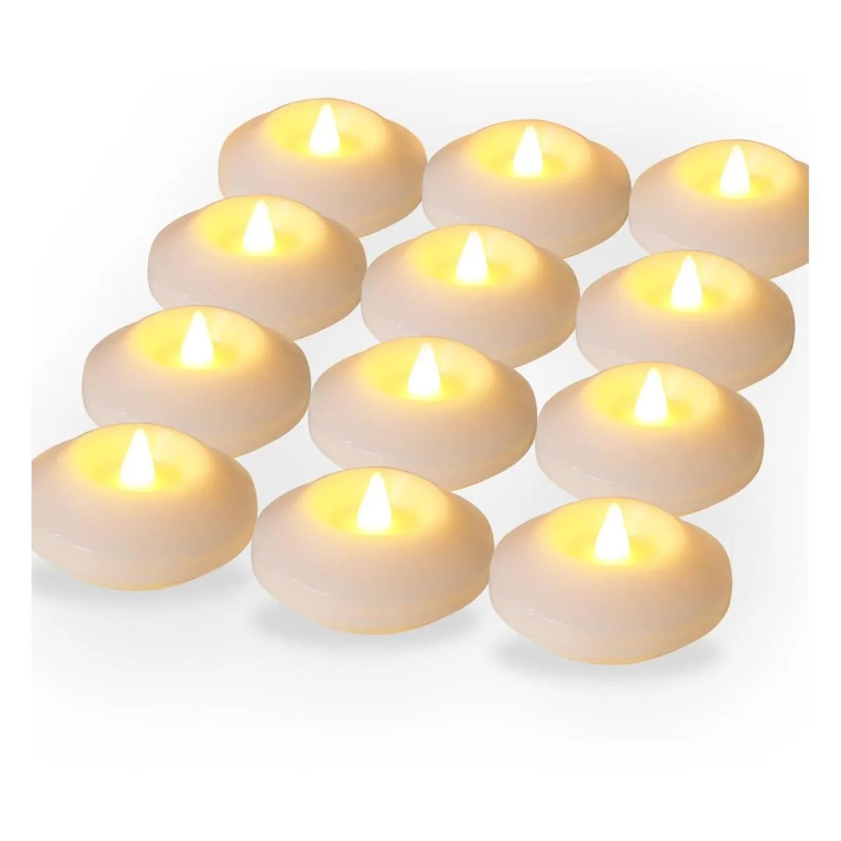 ARDUX 12 velas LED flotantes 3 pulgadas de plástico sin_1