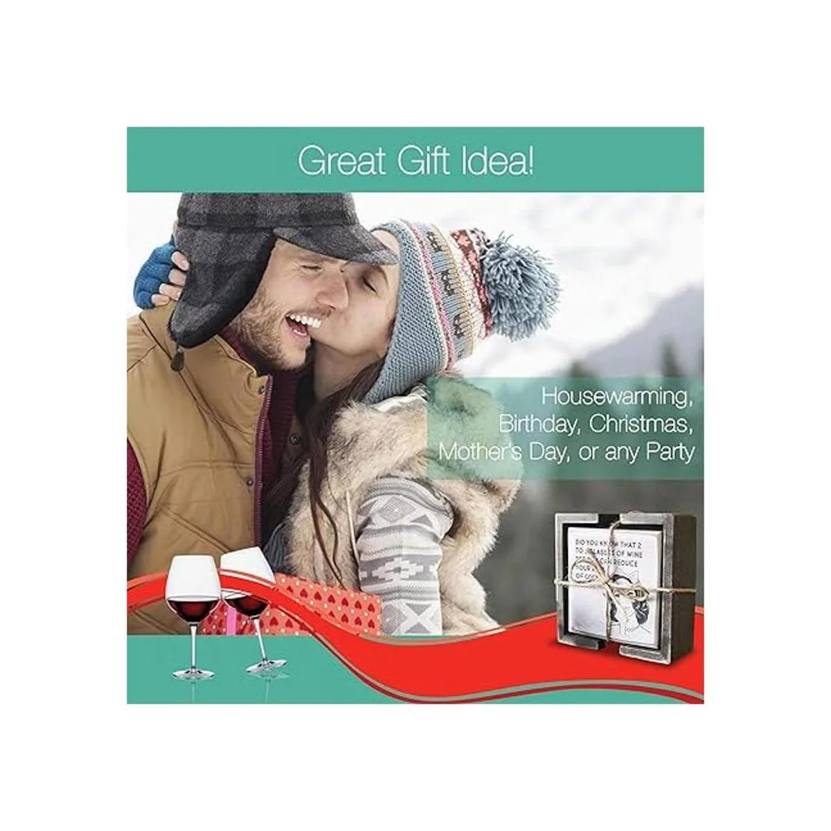 Juego y soporte de 4 posavasos divertidos para vino_2