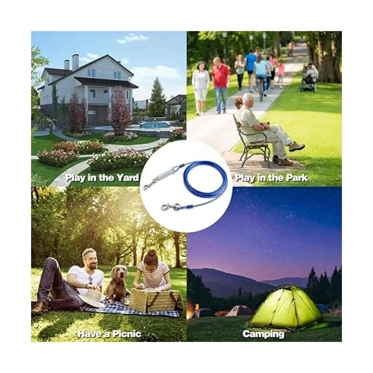 Petbobi 20 Feet 30 Feet Tie Out Cable Chew Proof for Dog_6