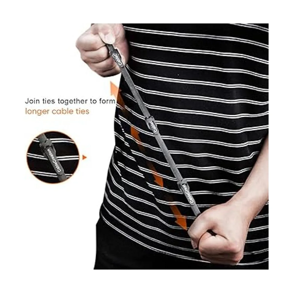 CableCreation Bridas de cables reutilizables de 6_5