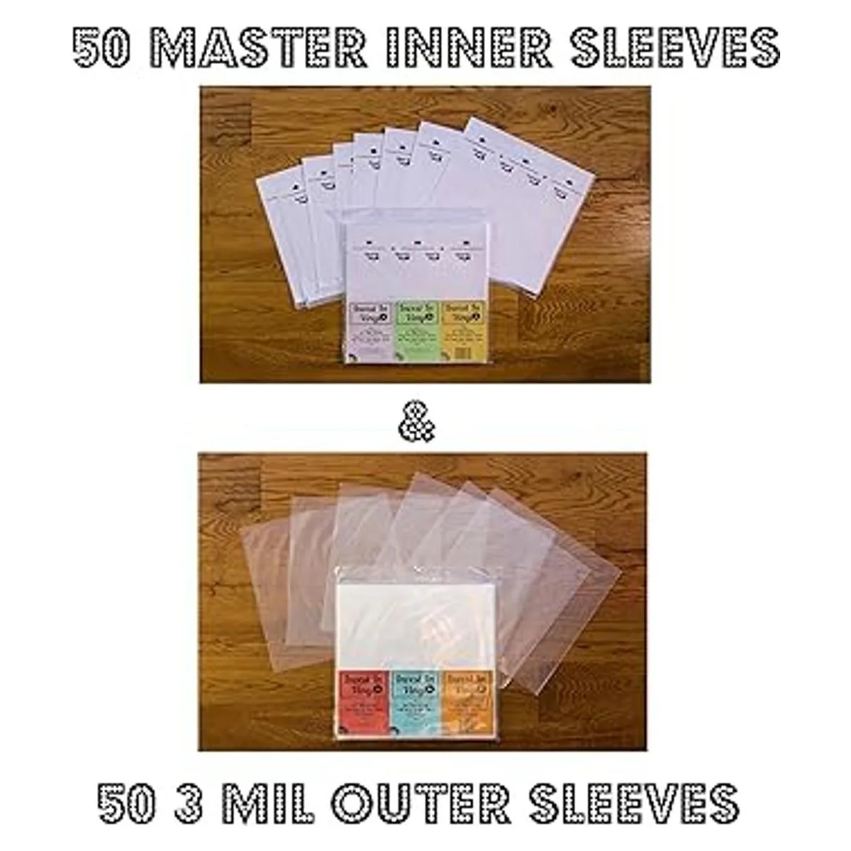 Paquete combinado de 100 fundas LP 50 3 mil exteriores y_2