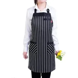 ALIPOBO Delantal de cocina ajustable con bolsillos y_3