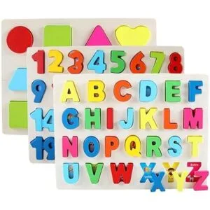 QZMTOY Rompecabezas educativos de madera con formas de_2