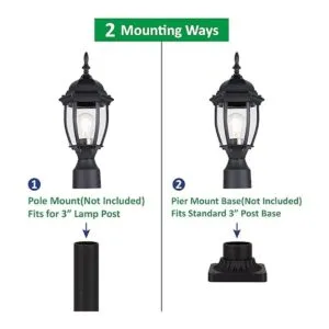 LITPaTH Farol de poste de luz para exteriores con una base_2