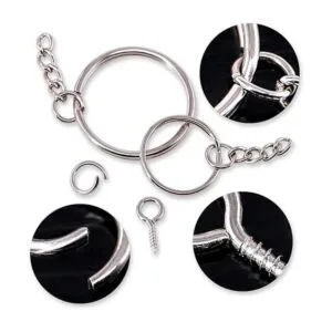 Swpeet Kit de 300 llaveros con cadena y 100 anillos de_4