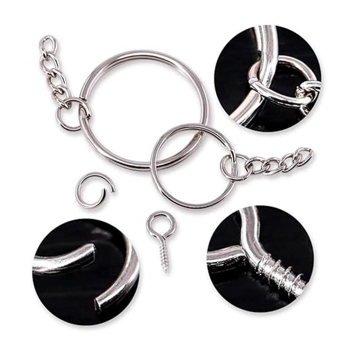 Swpeet Kit de 300 llaveros con cadena y 100 anillos de_4