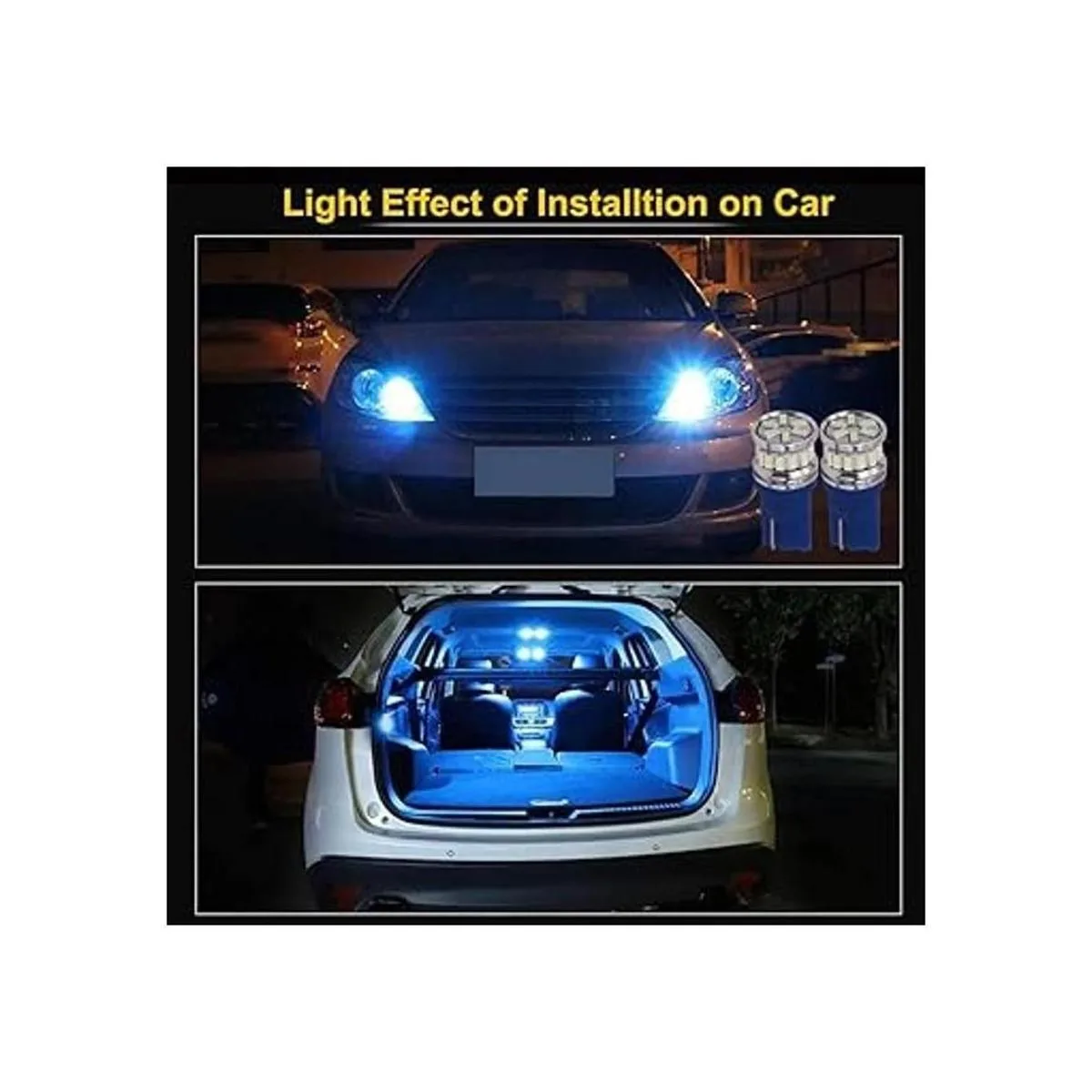 HSUN 194 bombillas LED azul hielo 168 2825 W5W T10 cuña_6