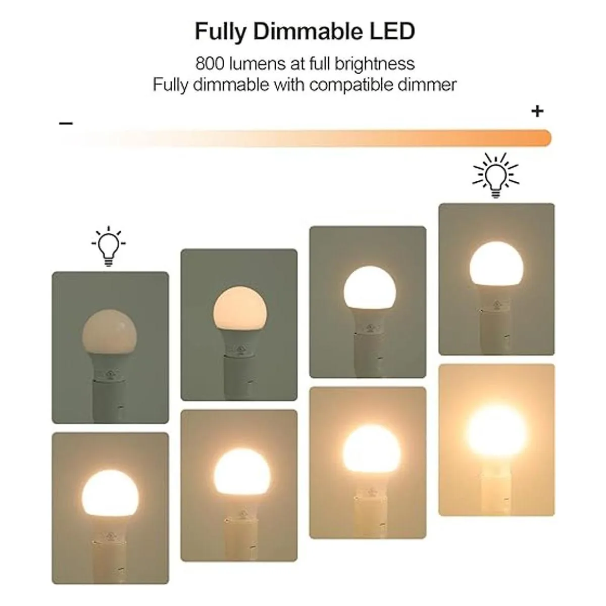 DEWENWILS Paquete de 4 bombillas LED A19 regulables luz_3