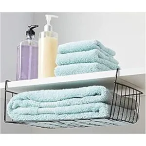 Tebery Paquete de 2 cestas de alambre negras para debajo_6