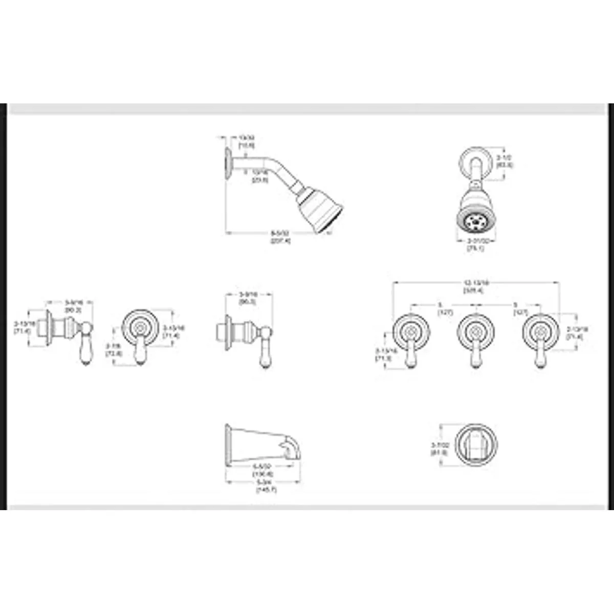 Pfister LG0181BC LG0181BC Grifo de 3 tinas y ducha con_2