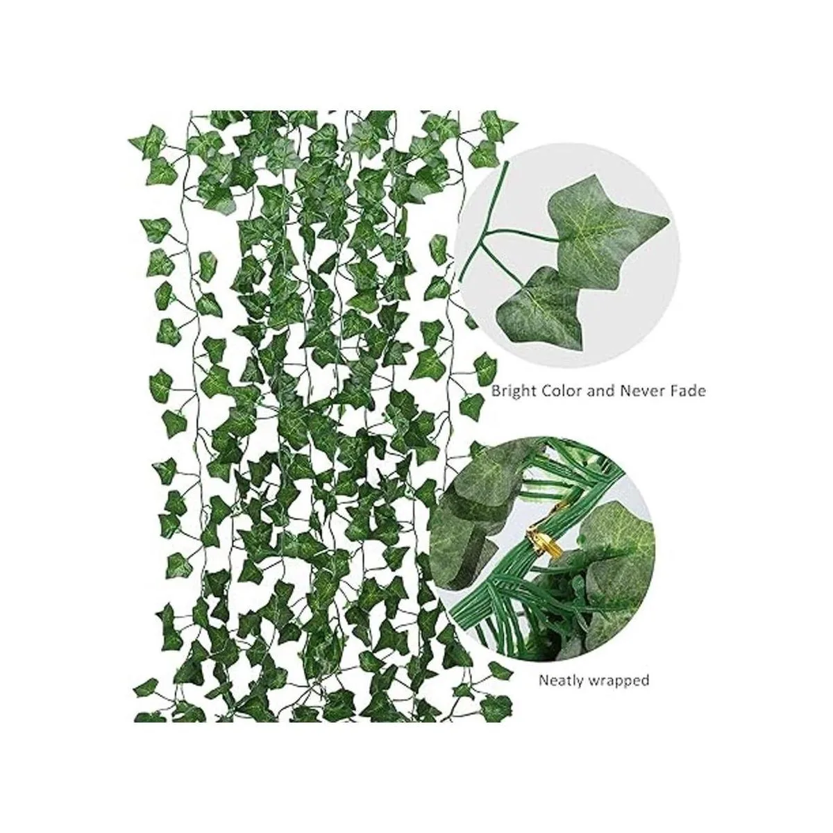 Recutms Guirnalda de hojas artificiales de hiedra de 84_3