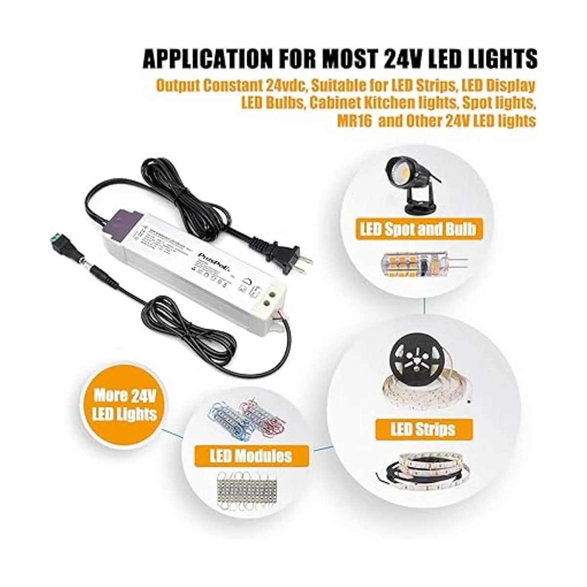 PLUSPOE Tira de luz LED regulable de 50 W 2A magnética_4