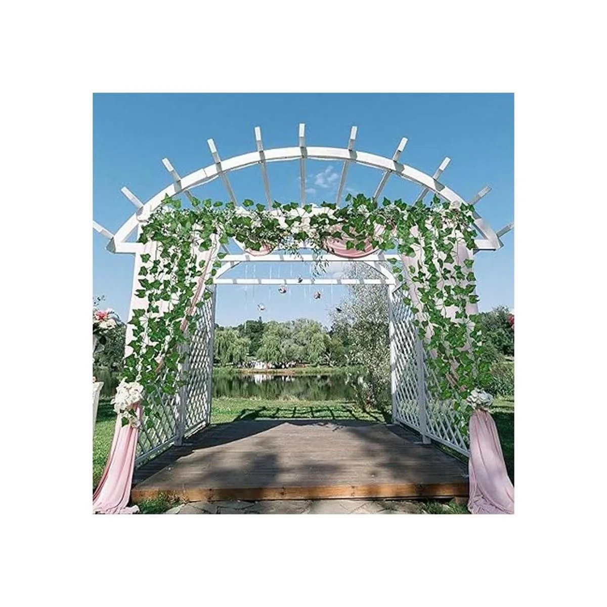 Recutms Guirnalda de hojas artificiales de hiedra de 84_4