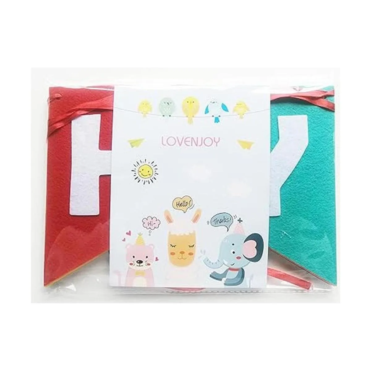 LOVENJOY Pancarta de fieltro diseño de arco iris 13 pies_6