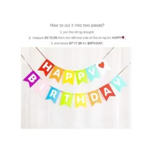 LOVENJOY Pancarta de fieltro diseño de arco iris 13 pies_3