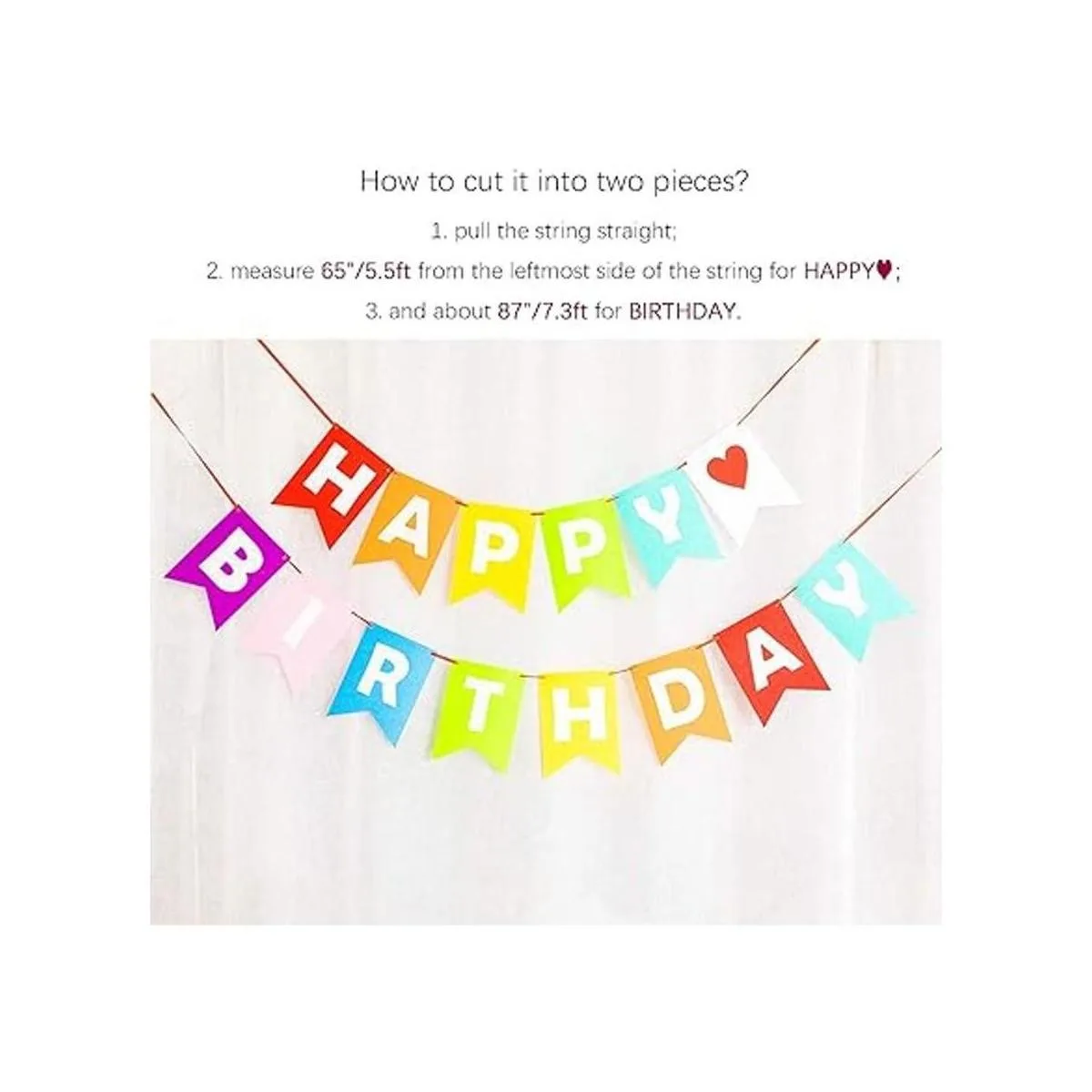 LOVENJOY Pancarta de fieltro diseño de arco iris 13 pies_3