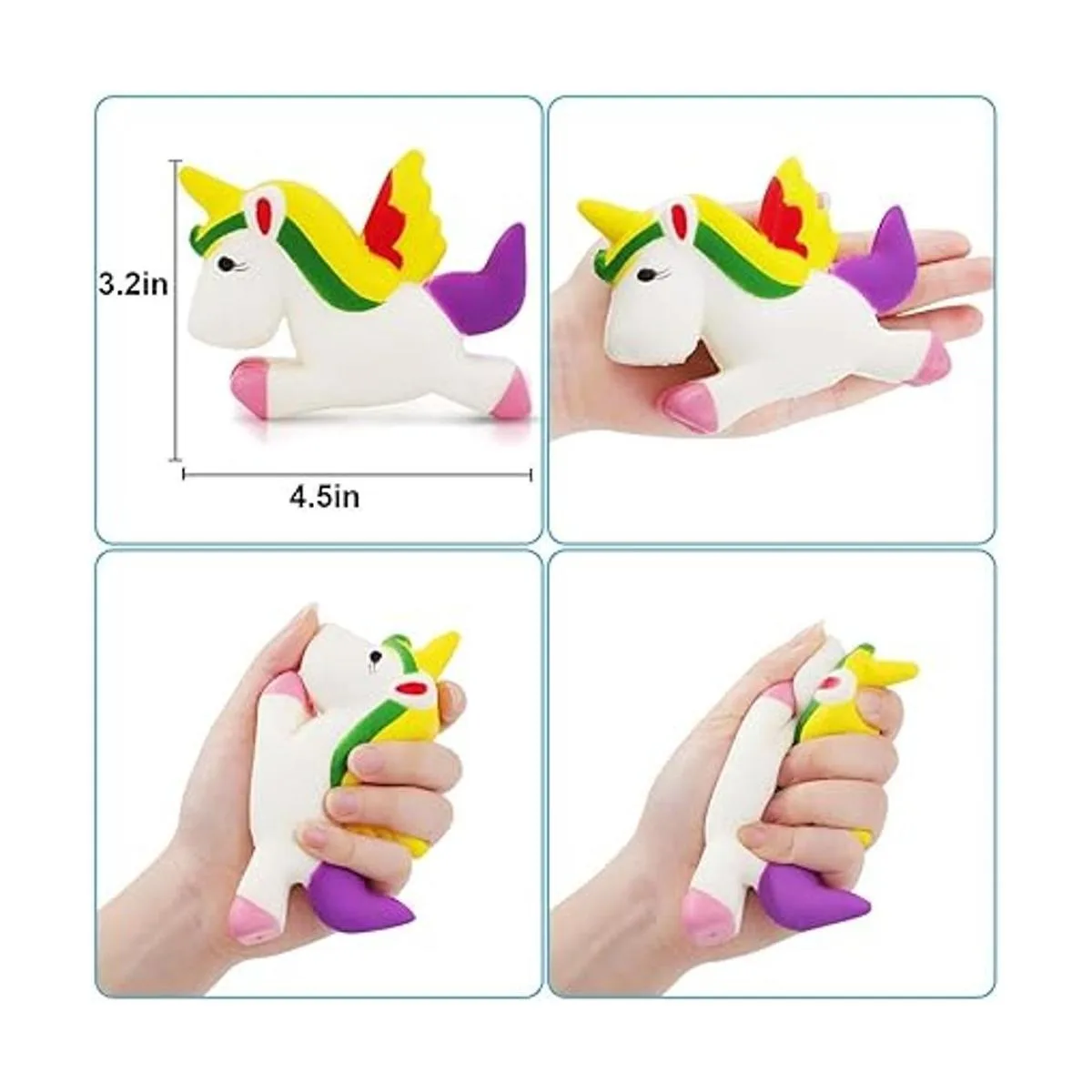 Juguetes blandos de unicornio Paquete de 6 Squishies de_5