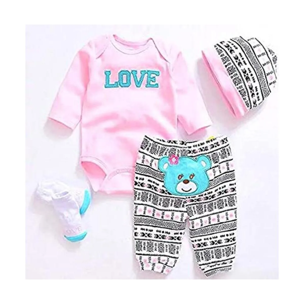 Pedolltree Reborn Ropa para muñecos de bebé color rosa_1