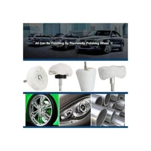 Medoon Juego de 5 ruedas de pulido de franela blanca_5