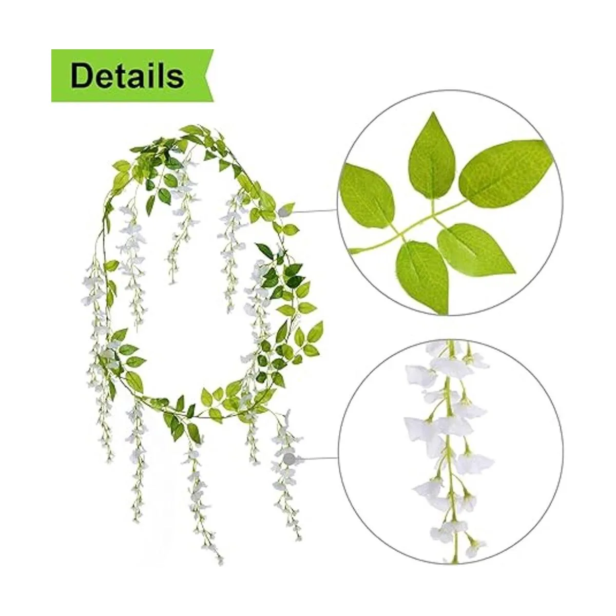 Lvydec Guirnalda de flores artificiales de glicinia 4_6