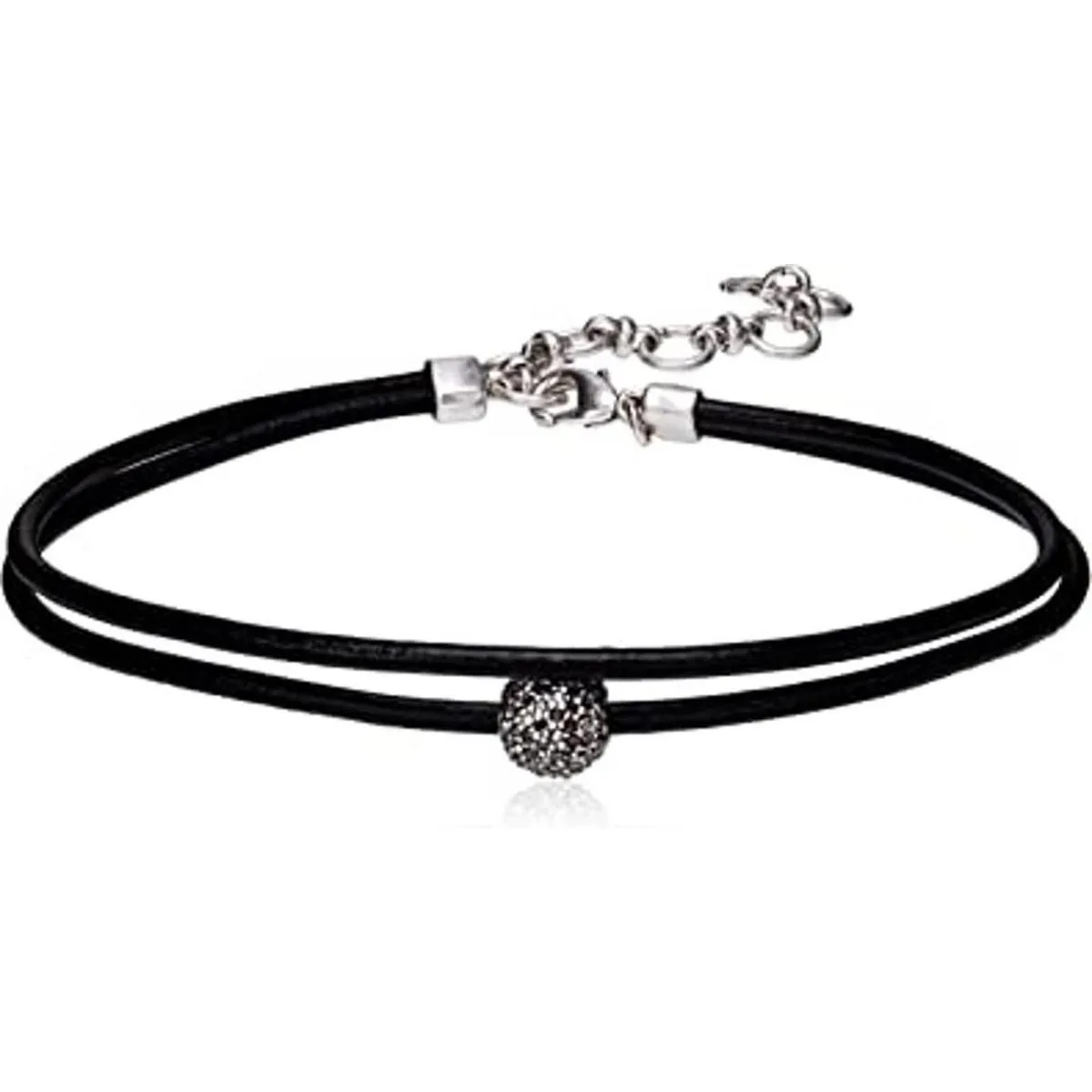 Lucky Brand Gargantilla de cuero plata talla única_1