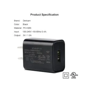 Dericam Cargador de pared micro USB de 5 V 1 A cable de_3