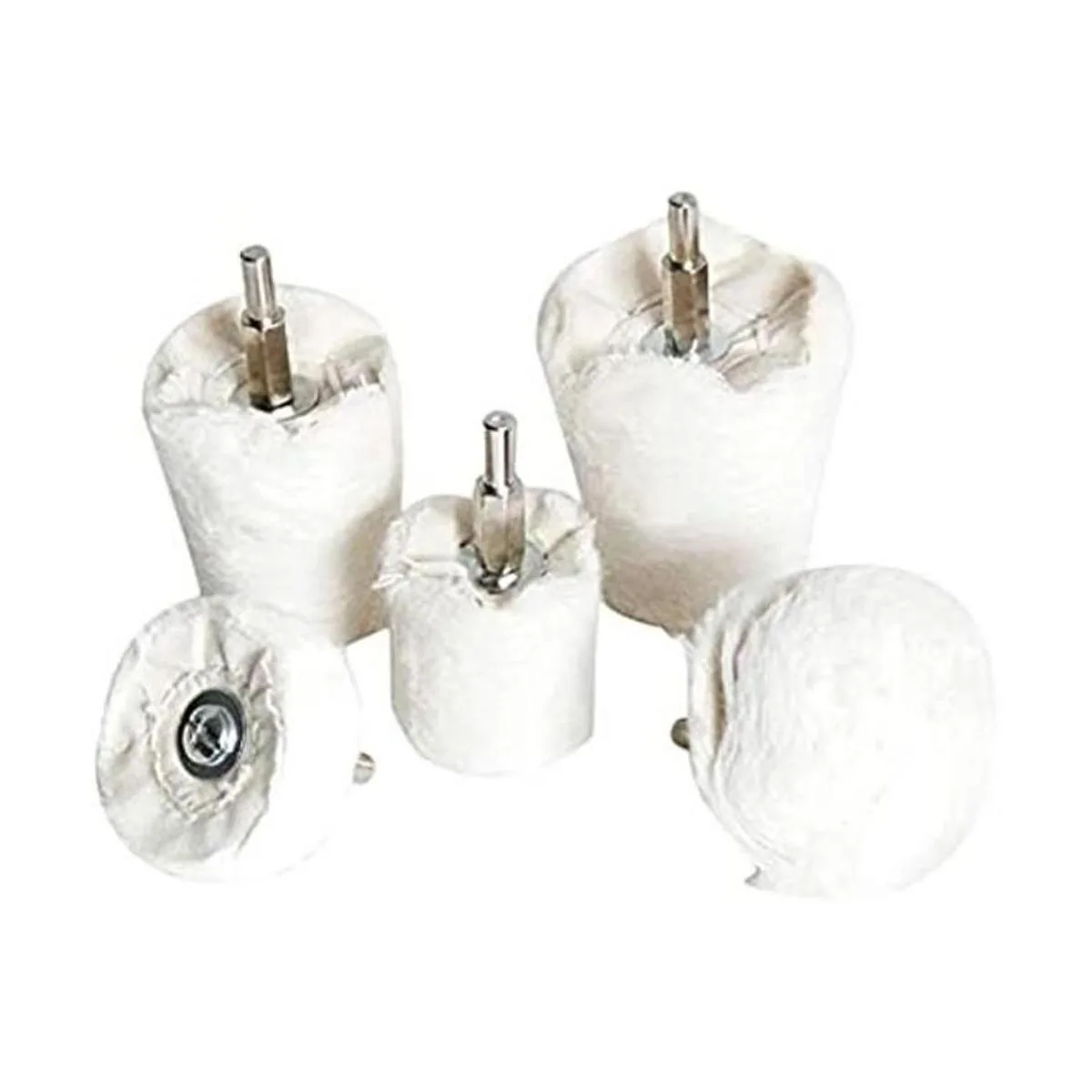 Medoon Juego de 5 ruedas de pulido de franela blanca_1