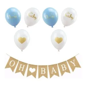 OH Juego de banderines y globos para bebé diseño de_1