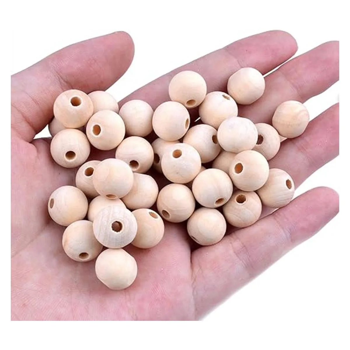 BronaGrand 200 cuentas espaciadoras de madera redondas de_3