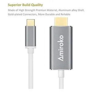 Cable USB C a HDMI de 5.9 ft Amiroko USB 3.1 tipo C_3