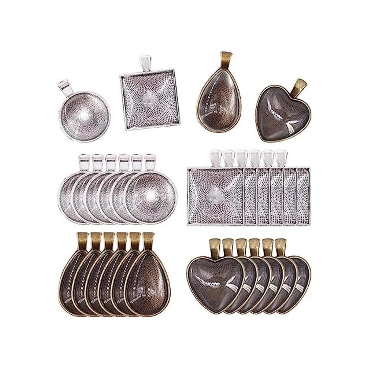 Glarks 48 bandejas colgantes de 4 estilos 24 unidades_1