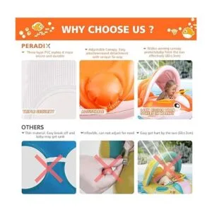 Peradix Flotador inflable de piscina para bebé flotador_4