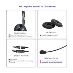 MKJ Auriculares de teléfono para teléfonos de oficina_6