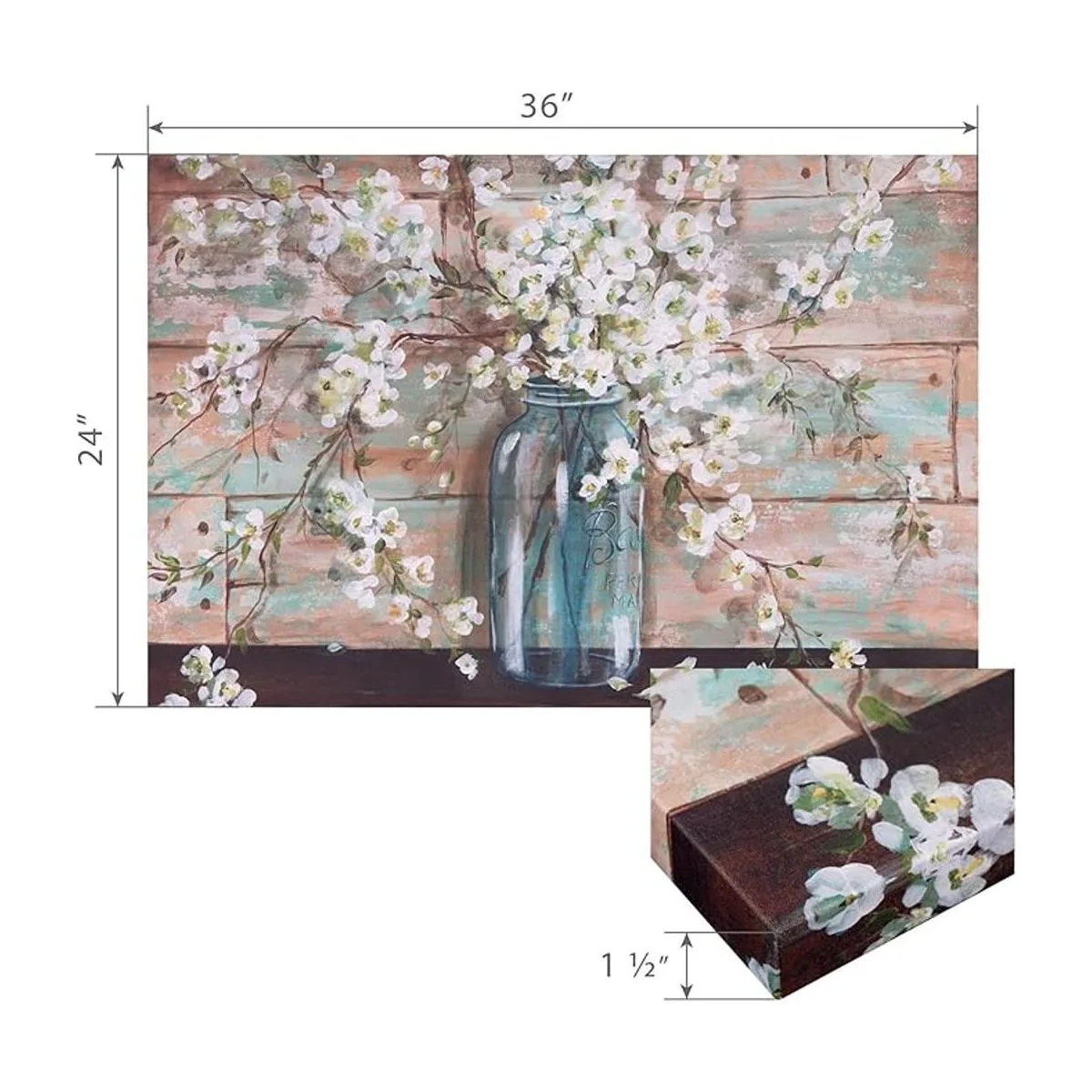 Patton Wall Decor Blooms In Mason Jar Arte en lienzo_6