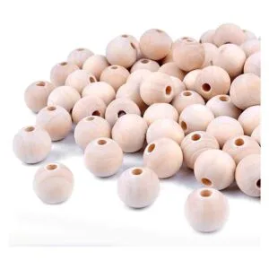 BronaGrand 200 cuentas espaciadoras de madera redondas de_2