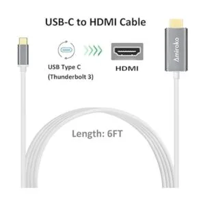 Cable USB C a HDMI de 5.9 ft Amiroko USB 3.1 tipo C_4
